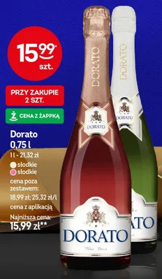 Wino musujące Dorato słodkie różowe promocja w Żabka