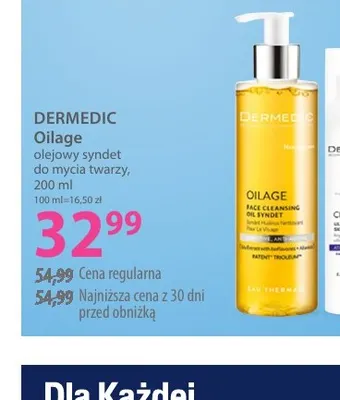 Oilage olejowy syndet do mycia twarzy Dermedic promocja w Hebe