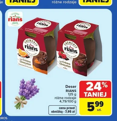 Deser czekoladowy z maliną Rians promocja w Carrefour