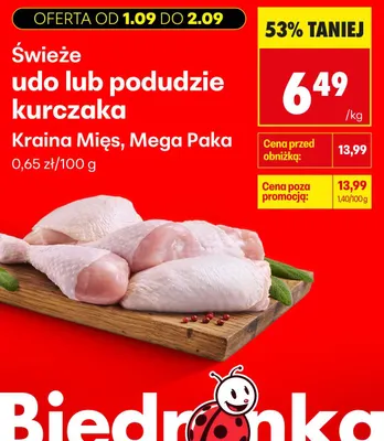 Świeże udo kurczaka Kraina Mięs Mega Paka promocja w Biedronka