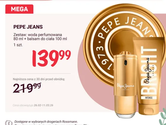 Zestaw woda perfumowana + balsam do ciała  promocja w Rossmann
