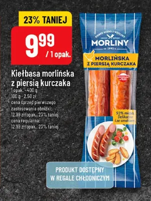 Kiełbasa morlińska z piersią kurczaka Morliny promocja w POLOmarket