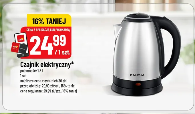 Czajnik elektryczny 1,8 l Galicja promocja w POLOmarket
