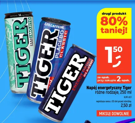 Napój energetyczny Tiger Placebo Classic promocja w Dealz