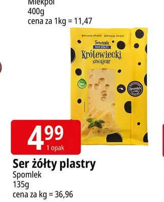 Ser żółty plastry Królewski Spomlek promocja w Leclerc