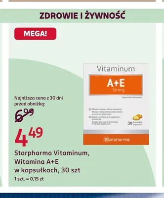 Suplement diety Starpharma Vitaminum Witamina A+E promocja w Rossmann
