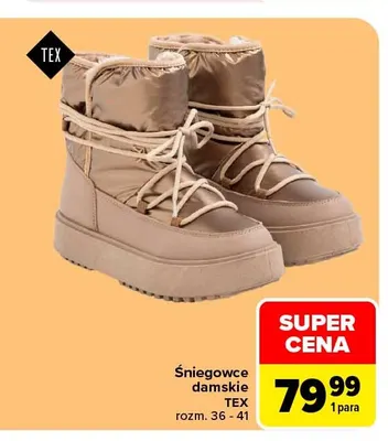Śniegowce damskie TEX promocja w Carrefour