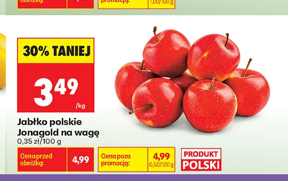 Jabłka polskie Jonagold promocja w Biedronka