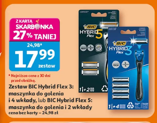 Zestaw maszynka do golenia i 4 wkłady BIC Hybrid Flex 3 promocja w Auchan