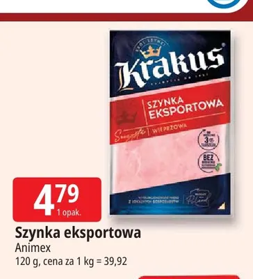 Szynka eksportowa wieprzowa Krakus promocja w Leclerc