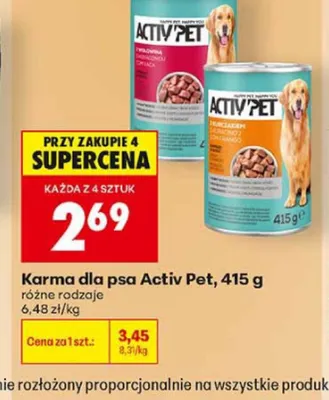 Karma dla psa Activ Pet promocja w Biedronka