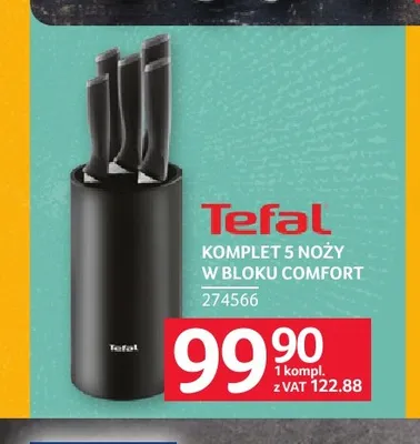 Komplet 5 noży w bloku Comfort Tefal promocja w Selgros