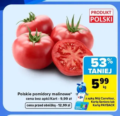 Pomidory malinowe polskie promocja w Carrefour Market
