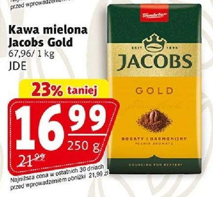 Kawa mielona Jacobs Gold promocja w Prim Market