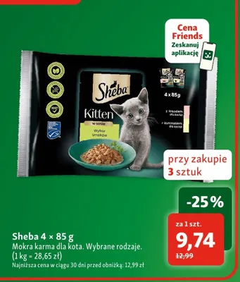 Mokra karma dla kota Sheba 4-pak 85 g promocja w MAXI ZOO