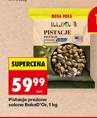 Pistacje prażone solone BakaD'Or promocja w Biedronka