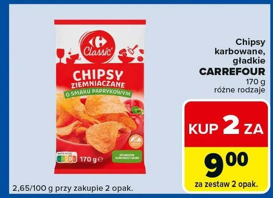 Chipsy karbowane Carrefour Classic promocja w Carrefour Express