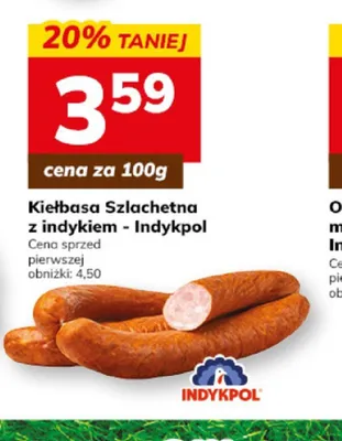 Kiełbasa Szlachetna z indykiem Indykpol promocja w Hitpol