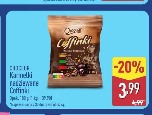 Karmelki nadziewane Coffinki Choceur promocja w Aldi