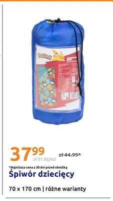 Śpiwór dziecięcy Pokémon 70x170 cm promocja w Action