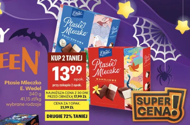 Ptasie Mleczko waniliowe promocja w Delikatesy Centrum