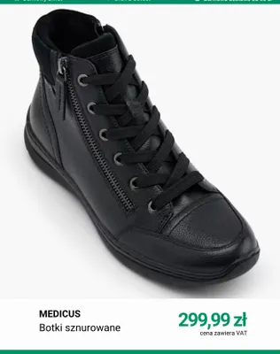Botki sznurowane Medicus promocja w Deichmann