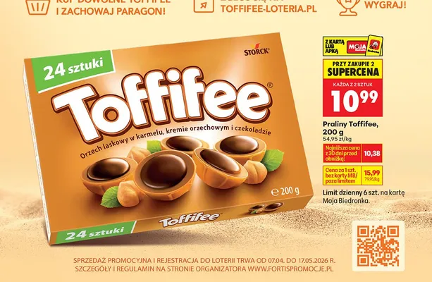 Praliny orzechowe w karmelu, kremie orzechowym i czekoladzie promocja w Biedronka