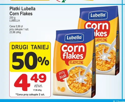 Płatki kukurydziane Corn Flakes Lubella promocja w Marketvita