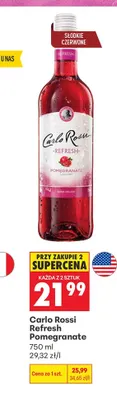 Wino musujące Carlo Rossi Refresh Pomegranate promocja w Biedronka