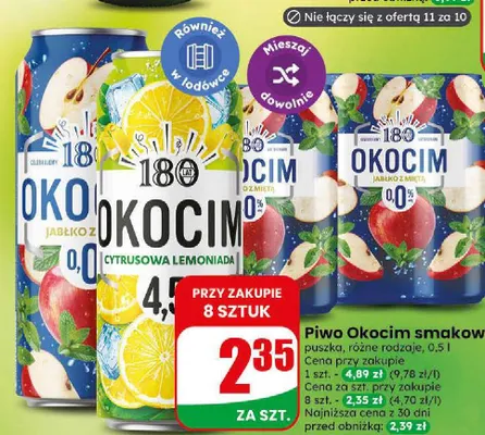 Piwo bezalkoholowe Okocim Cytrusowa Lemoniada promocja w Dino