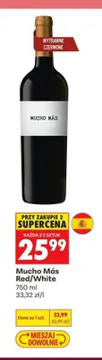 Wino wytrawne czerwone Mucho Más Red promocja w Biedronka
