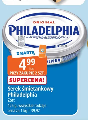 Serek śmietankowy Philadelphia Zott promocja w Leclerc