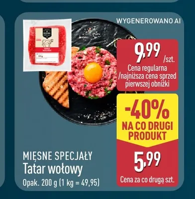 Tatar wołowy Mięsne Specjały promocja w Aldi