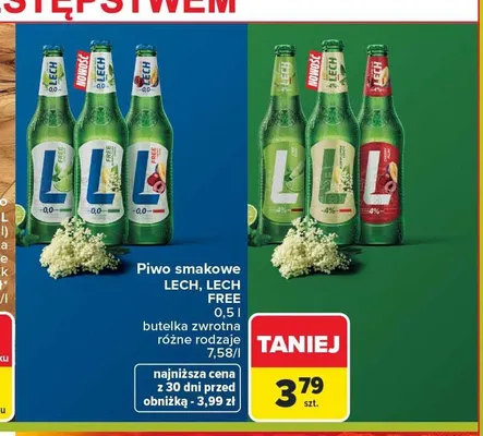 Piwo bezalkoholowe smakowe Lech Free promocja w Carrefour Market