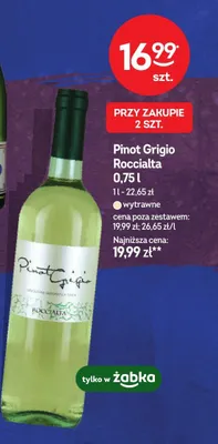 Wino wytrawne Pinot Grigio promocja w Żabka