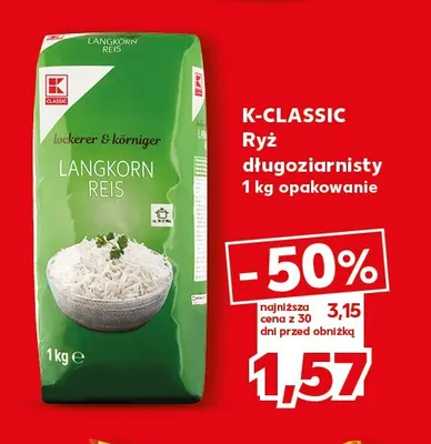 Ryż długoziarnisty K-Classic promocja w Kaufland