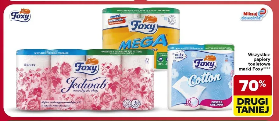 Papier toaletowy Foxy Jedwab promocja w Carrefour Market