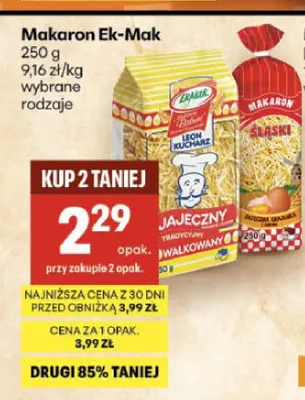 Makaron jajeczny Ek-Mak Leon Kucharz promocja w Delikatesy Centrum