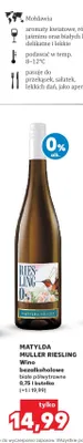 Wino bezalkoholowe białe półwytrawne Matylda Müller Riesling promocja w Kaufland