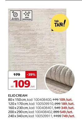 Dywan Elio Cream 80x150 cm promocja w Komfort