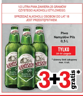 Piwo Namysłów Pils promocja w Gram Market