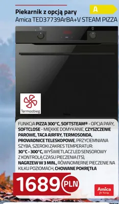 Piekarnik z opcją pary Amica TED37739ArBA+V Steam Pizza promocja w kakto.pl