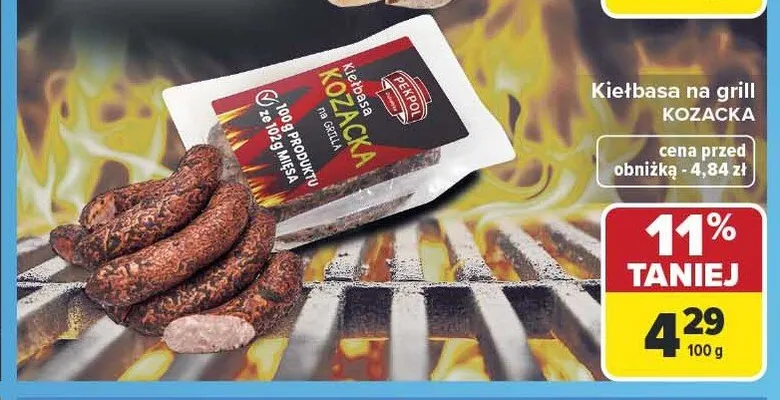 Kiełbasa na grill Kozacka Pekpol promocja w Carrefour