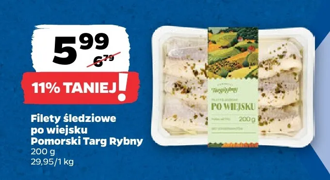 Filety śledziowe po wiejsku Pomorski Targ Rybny promocja w Netto