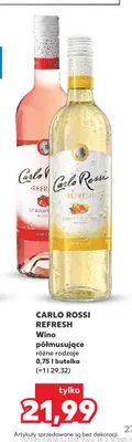 Wino musujące półmusujące Carlo Rossi Refresh Strawberry promocja w Kaufland