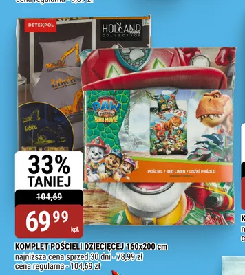 Komplet pościeli dziecięcej Detexpol Holland Young Collection 160x200 cm promocja w bi1