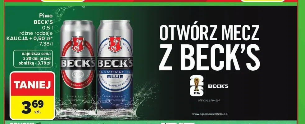 Piwo Beck's 500ml promocja w Carrefour