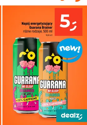 Napój energetyzujący Guarana Brainer Kiwi-Apple promocja w Dealz