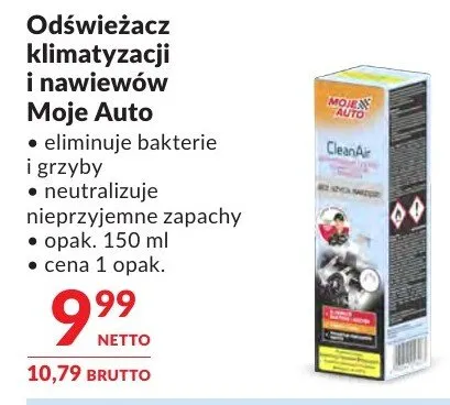 Odświeżacz klimatyzacji i nawiewów Moje Auto promocja w Makro
