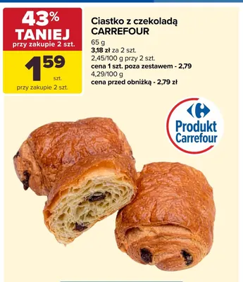 Ciastko z czekoladą Carrefour promocja w Carrefour